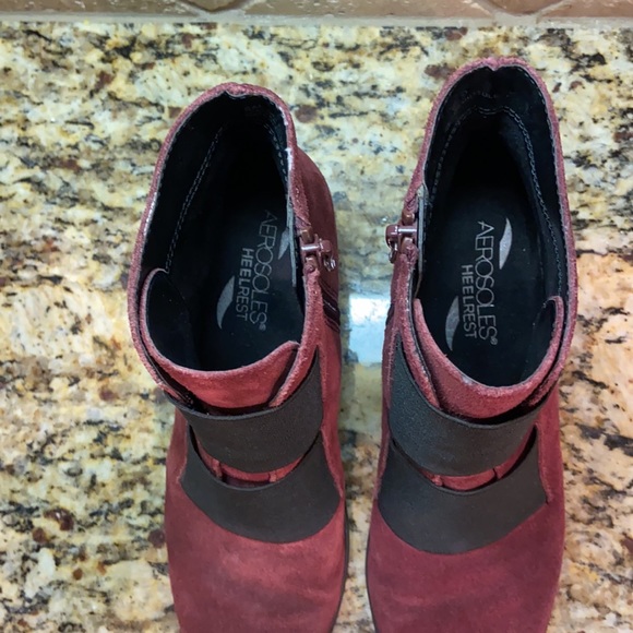 Aerosoles Heelrest Get Fit Suede Wedge Booties Size 5 - Picture 4 of 14